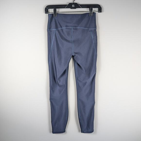 Under Armour Small HeatGear Compression Leggings Women Blue Training Workout - Picture 2 of 4